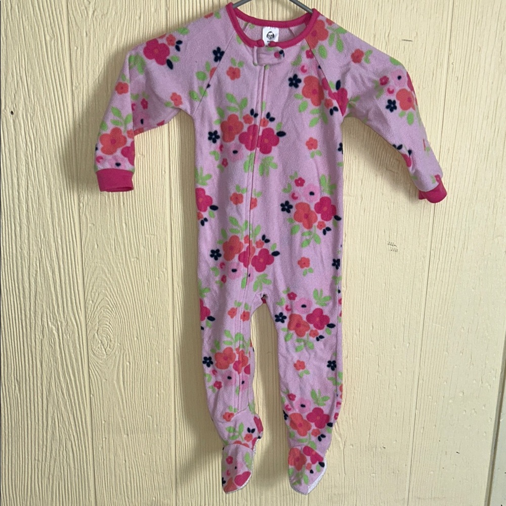 Floral Pink Kids footie pajama